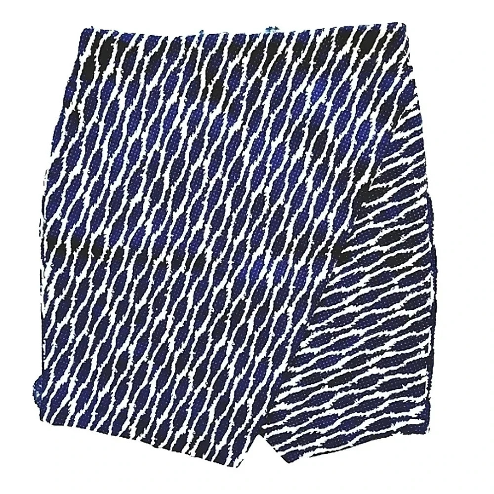 Architectural LOFT Navy & White Graphic Textured Skirt • Modern Print • Size S